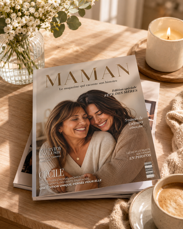Magazine personnalisé Maman — couverture éditoriale Fête des Mères